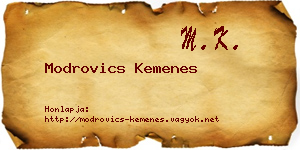 Modrovics Kemenes névjegykártya
